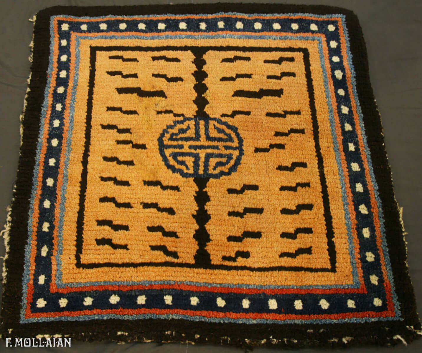 Small Antique Tibetan Meditation Rug n°:36774588